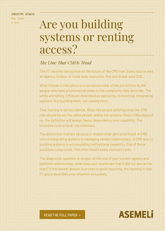 Are you building systems or renting access?