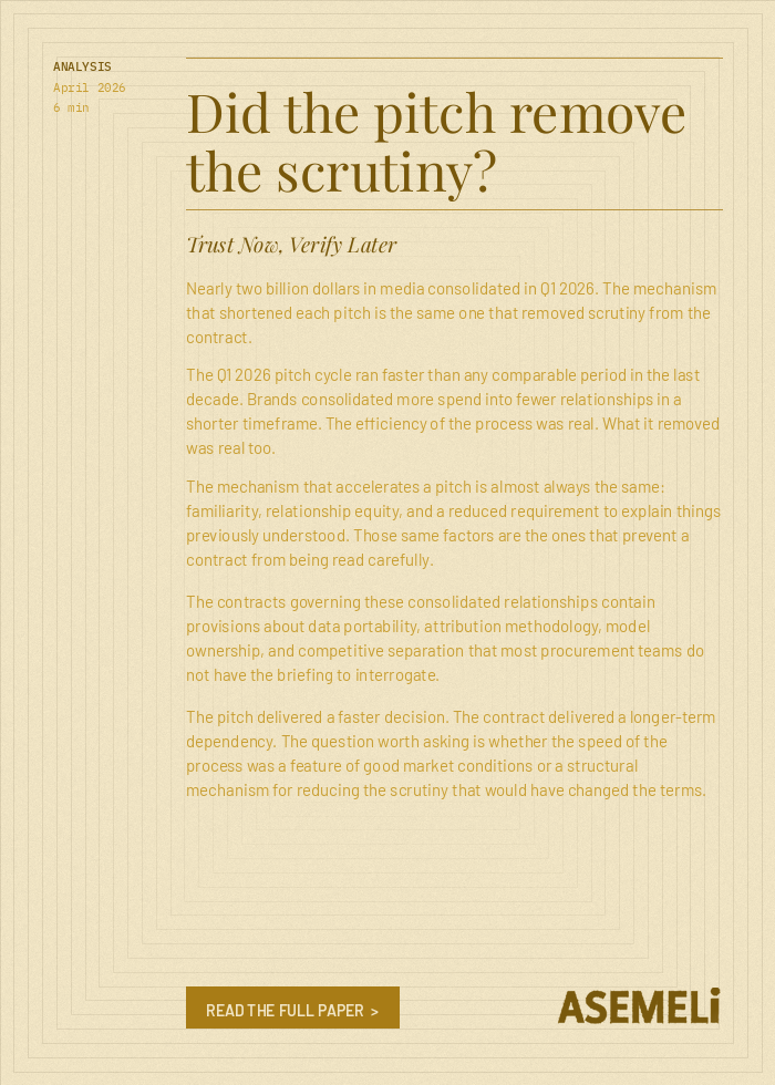 Did the pitch remove the scrutiny?