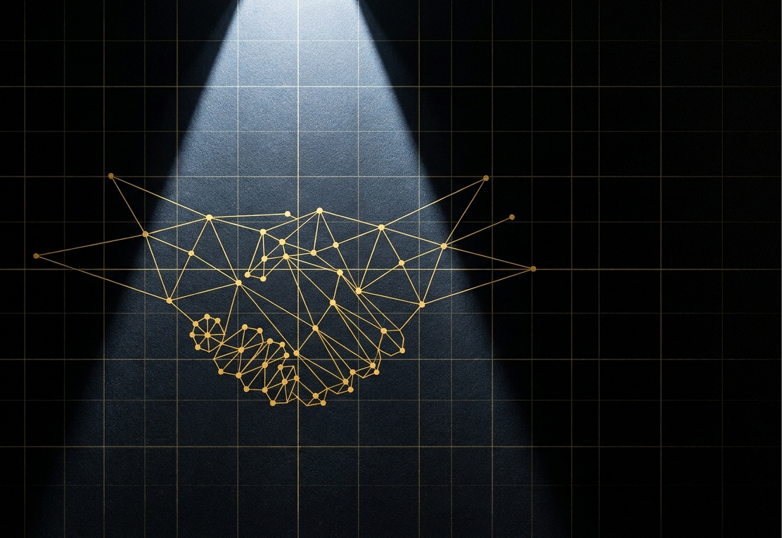 Handshake node network under spotlight